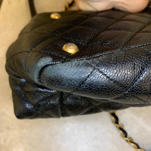 CHANEL TWO TONE CC TOTE VINTAGE LARGE HANDBAG AUTHENTIC - Picture 10 of 11